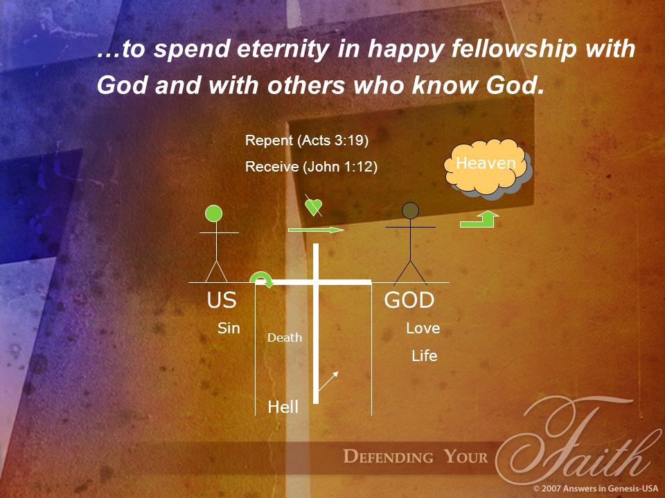 …to spend eternity in happy fellowship with God and with others who know God.