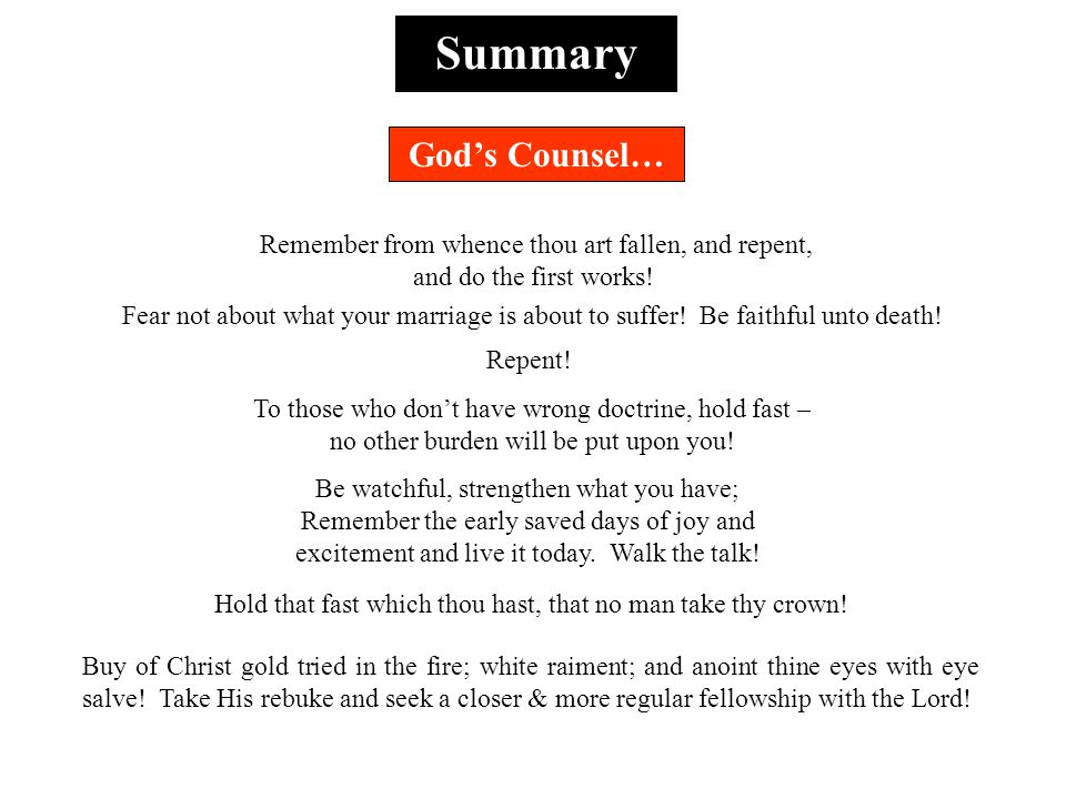 seven marriage types from revelation marriage good works bad works do your first works over