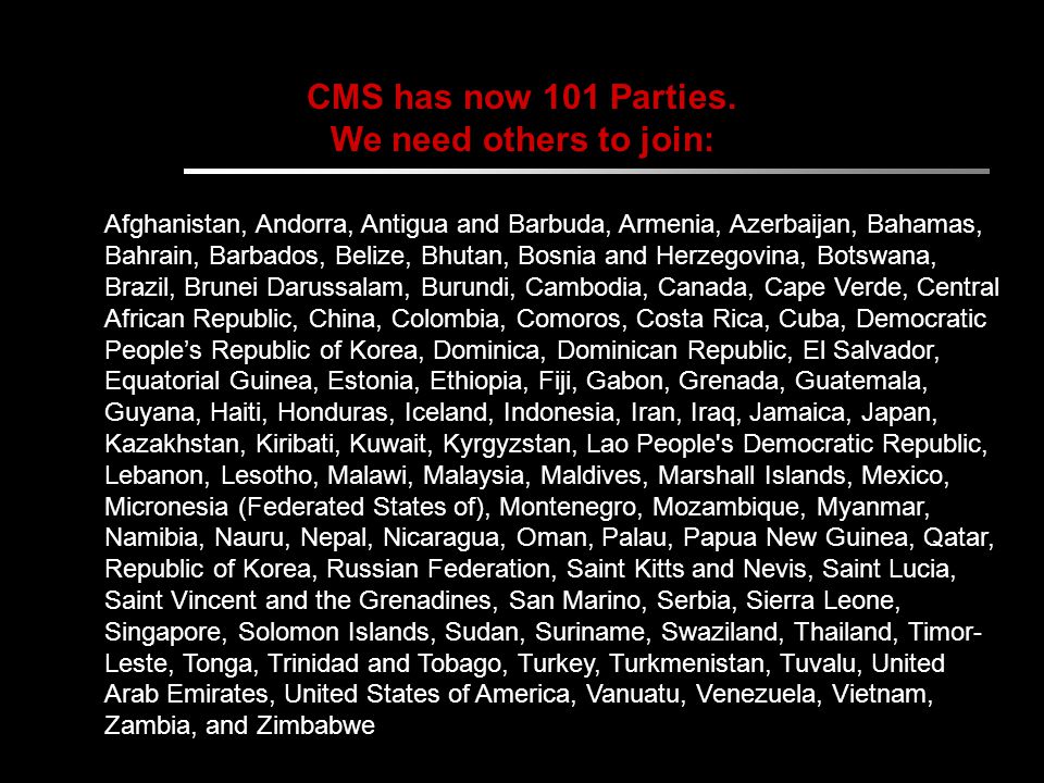CMS has now 101 Parties.