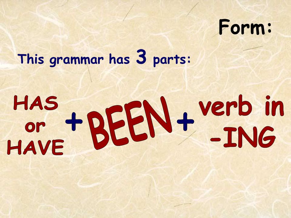 Form: This grammar has 3 parts: