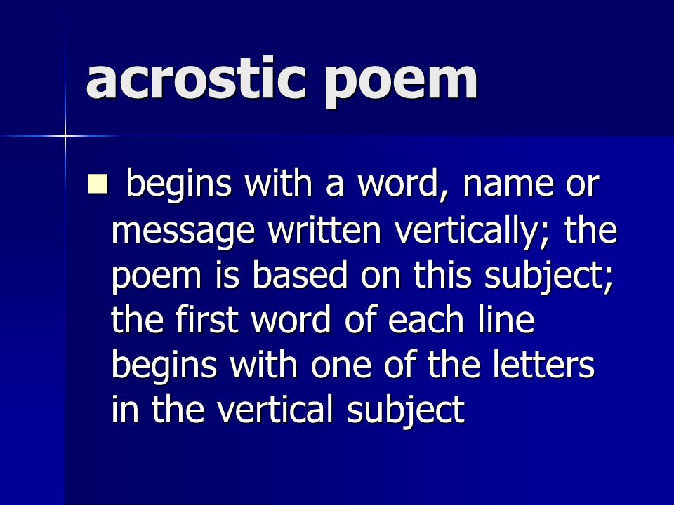 acrostic poem acrostic poem