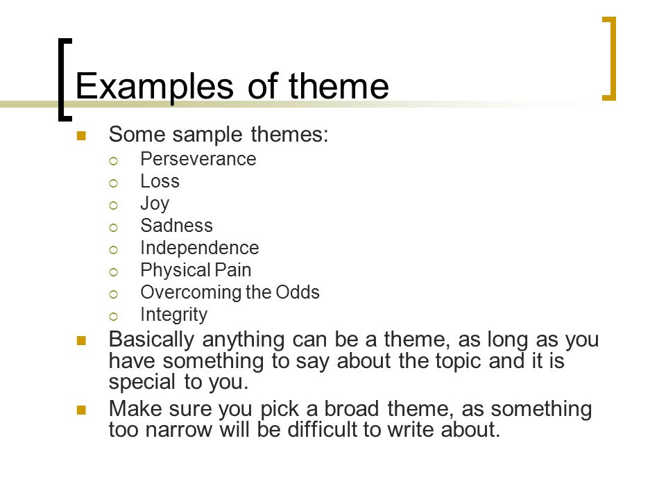 Theme Essay