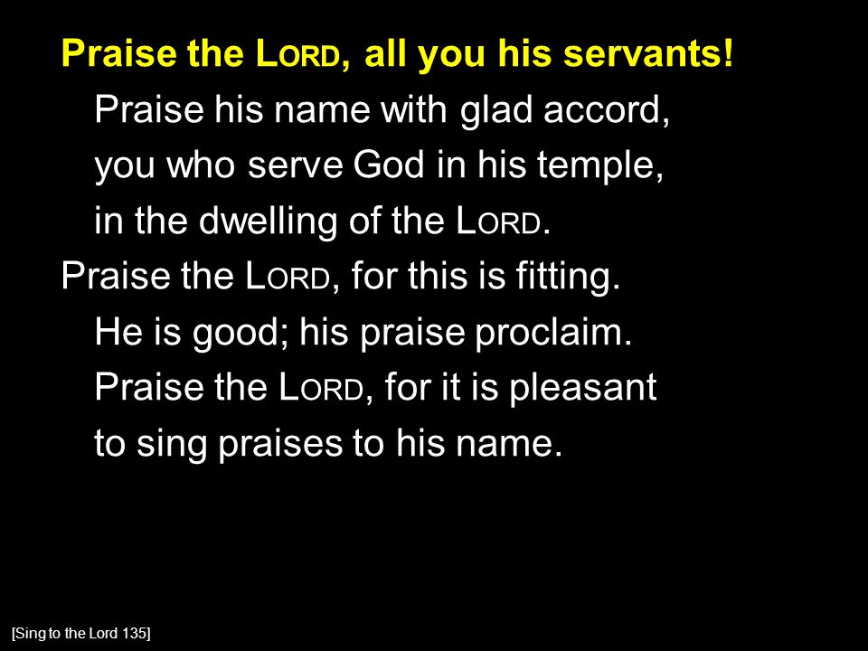 Praise the L ORD, all you his servants.