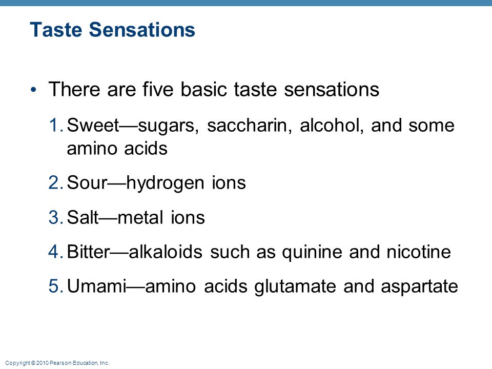 Five+Basic+Taste+Sensations Education, Inc. Taste Sensations There are five basic taste sensations ...