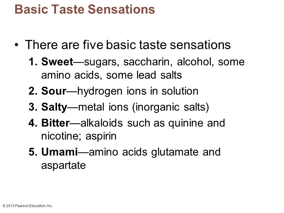 Five+Basic+Taste+Sensations , Inc. Basic Taste Sensations There are five basic taste sensations ...