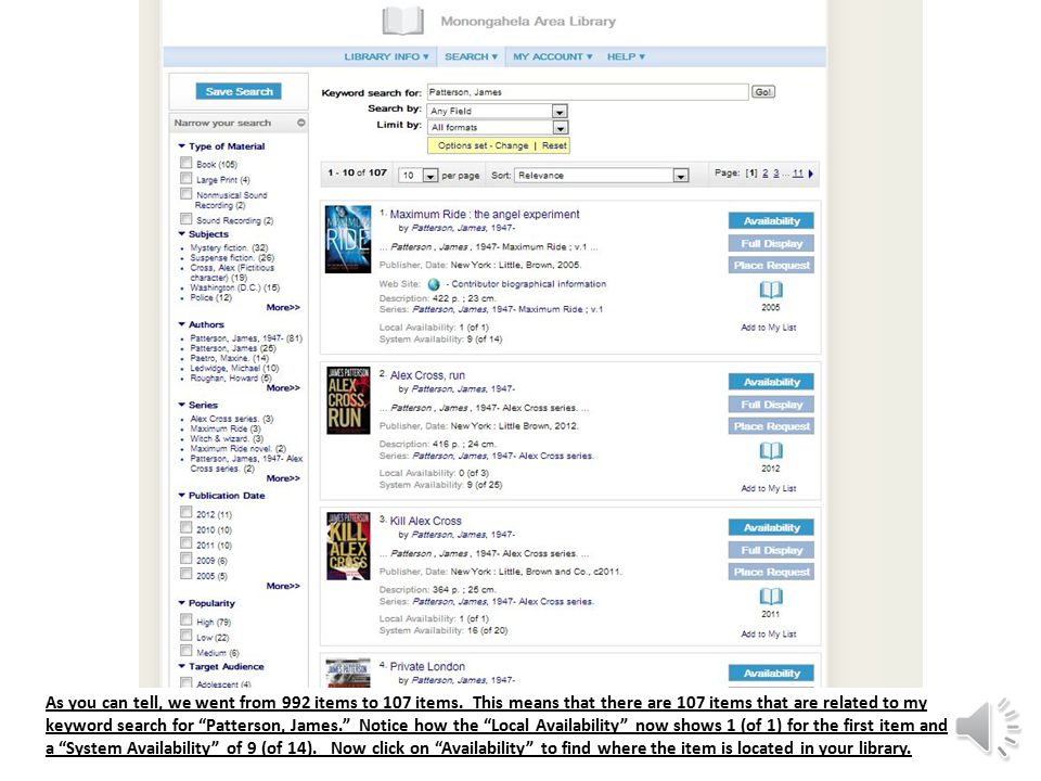 From More Search Options, select your library from the list of 17 libraries.