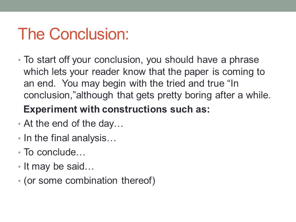 Help on essay conclusions that ?