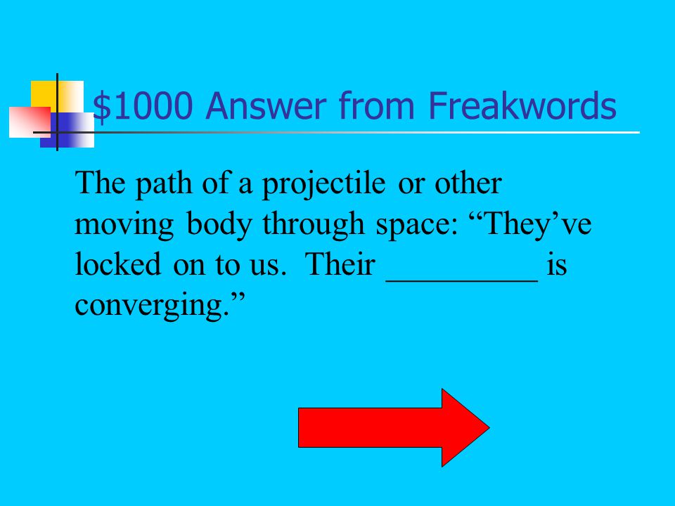 $800 Question from Freakwords What is aberration