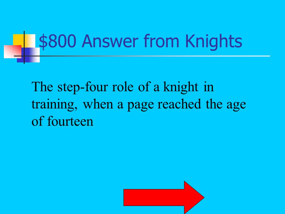 $600 Question from Knights What is a page