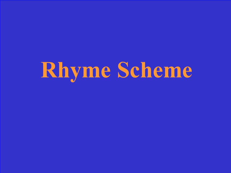 This is the pattern of rhyming sounds at the end of lines.