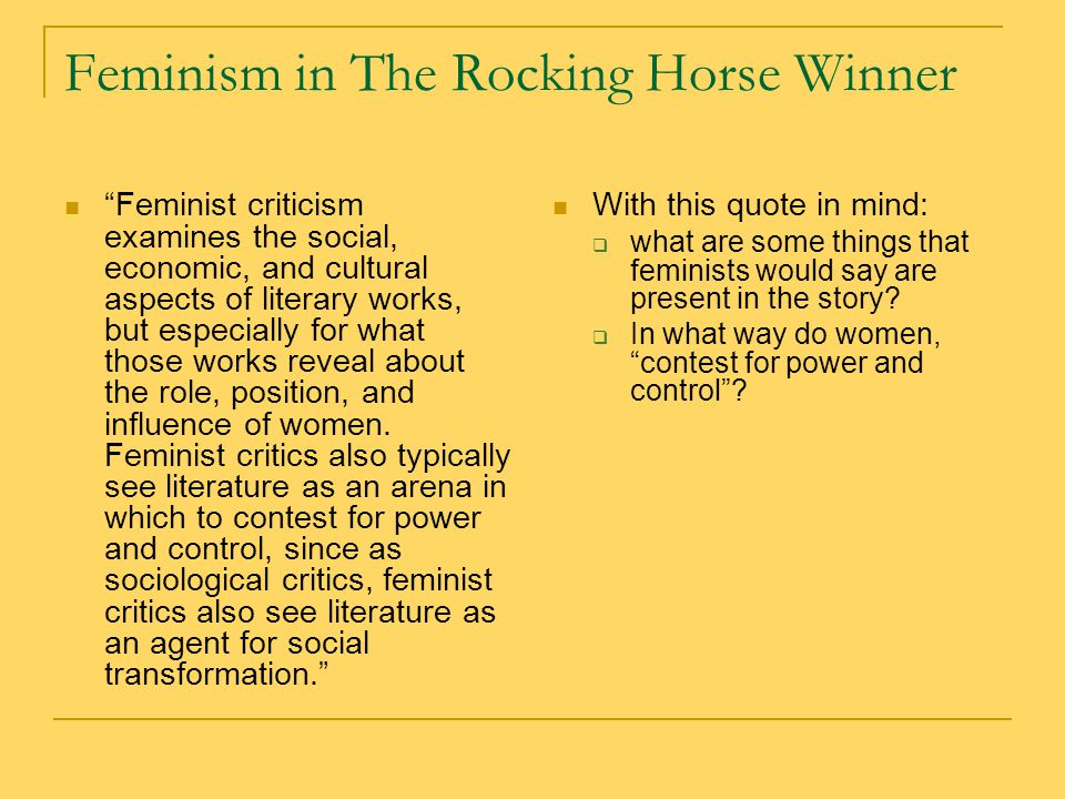 The Rocking Horse Winner Essay
