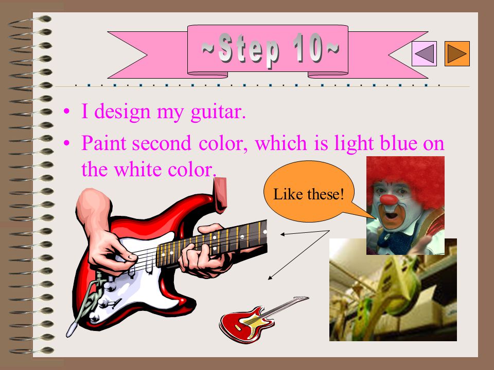 I design my guitar. Paint second color, which is light blue on the white color. Like these!