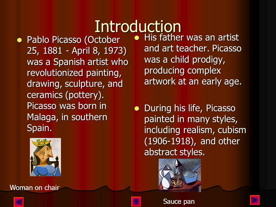 Pablo Picasso/Cubism Presented By Grace Mataia