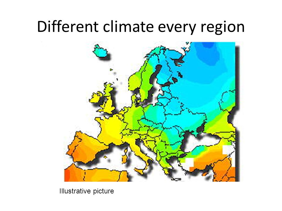 Different climate every region Illustrative picture