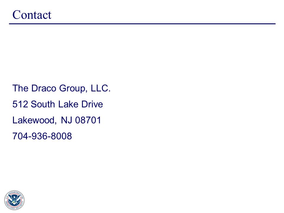 Contact The Draco Group, LLC. 512 South Lake Drive Lakewood, NJ