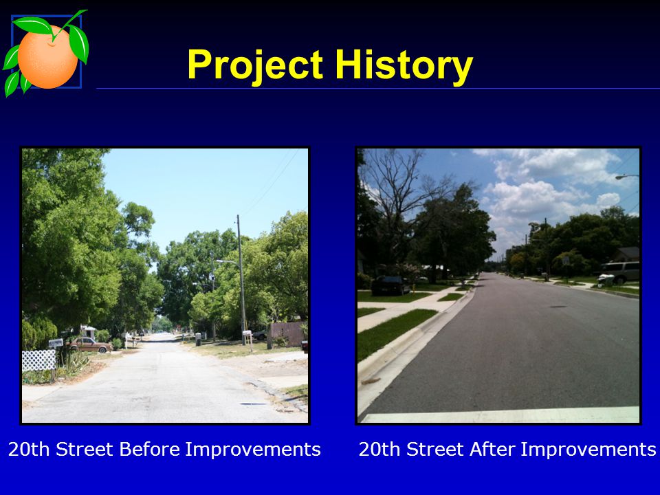 20th Street Before Improvements 20th Street After Improvements Project History