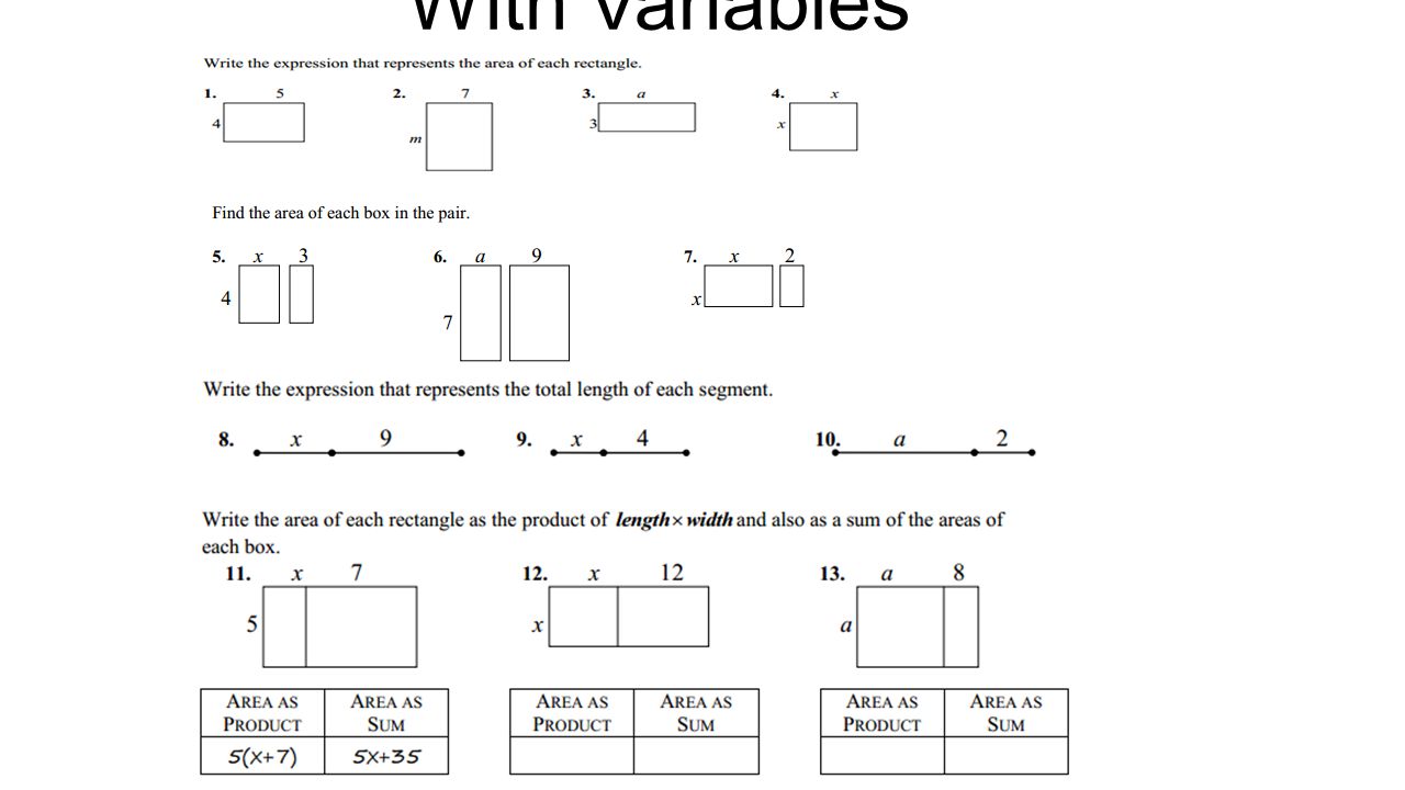Distributive Property With Variables