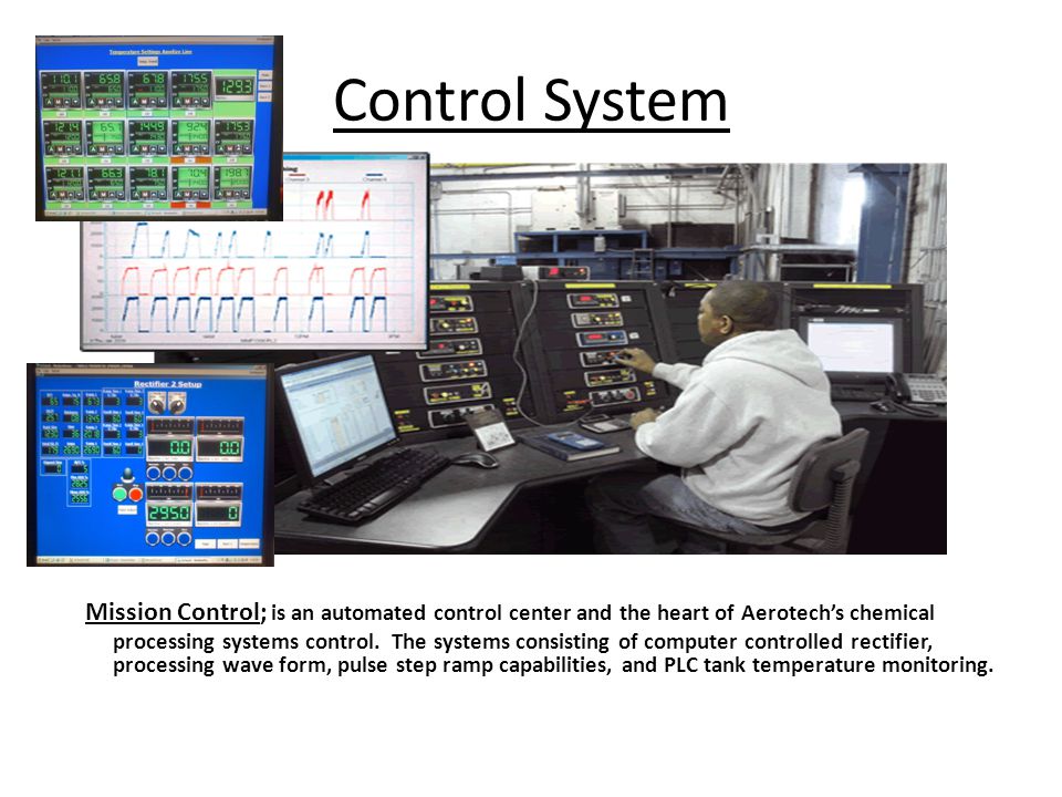 Control System Mission Control; is an automated control center and the heart of Aerotech’s chemical processing systems control.