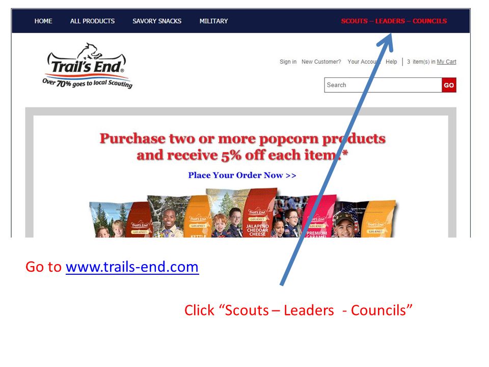 Go to   Click Scouts – Leaders - Councils