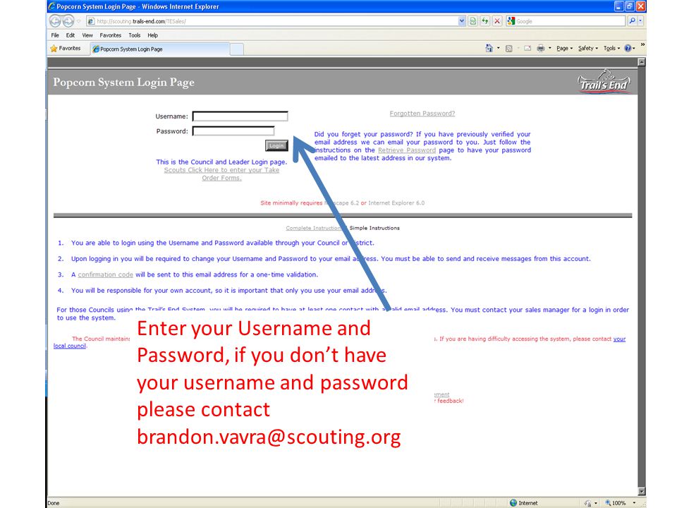 Enter your Username and Password, if you don’t have your username and password please contact