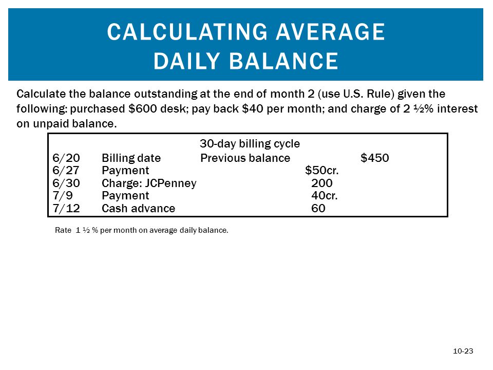 30-day billing cycle 6/20Billing datePrevious balance $450 6/27Payment $50cr.
