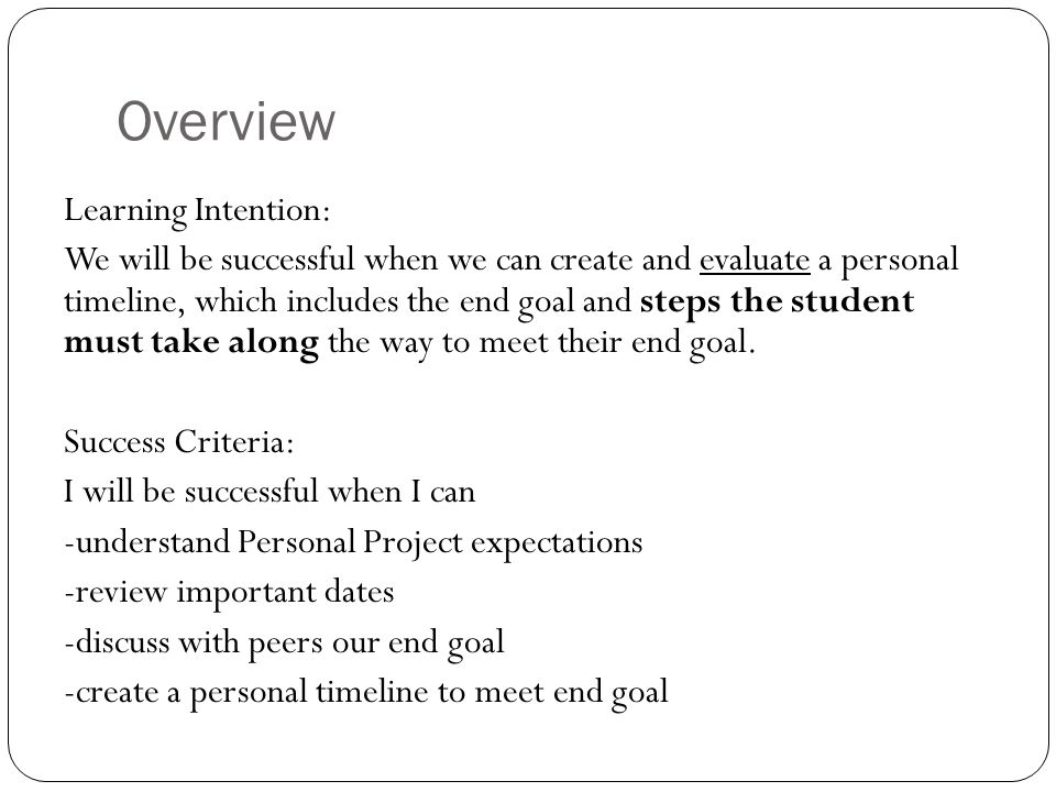 making a timeline