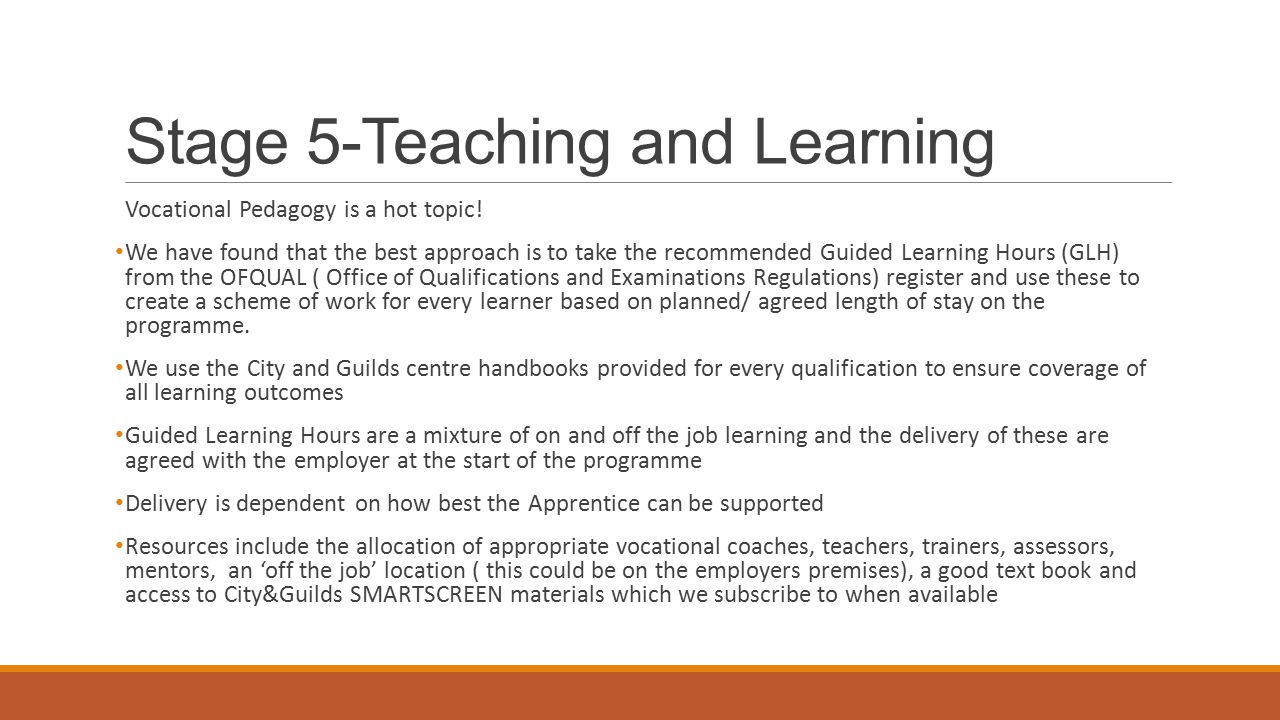 Stage 5-Teaching and Learning Vocational Pedagogy is a hot topic.