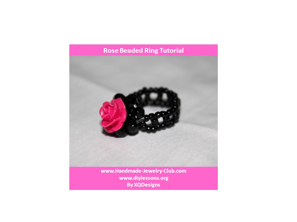 Rose Beaded Ring Tutorial     By XQDesigns