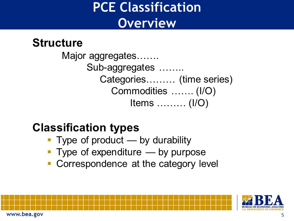 5 PCE Classification Overview Structure Major aggregates…….