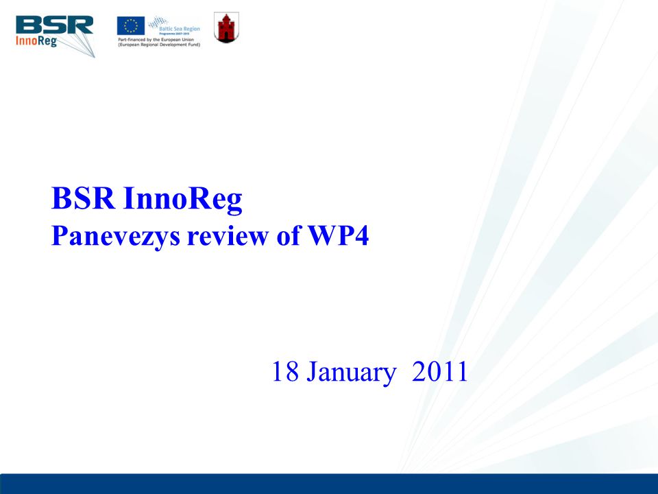 1 BSR InnoReg Panevezys review of WP4 18 January 2011