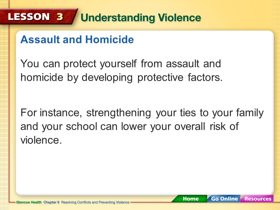 Assault and Homicide Risk Factors Associated with Violence DrugsAlcohol Weapons Gangs