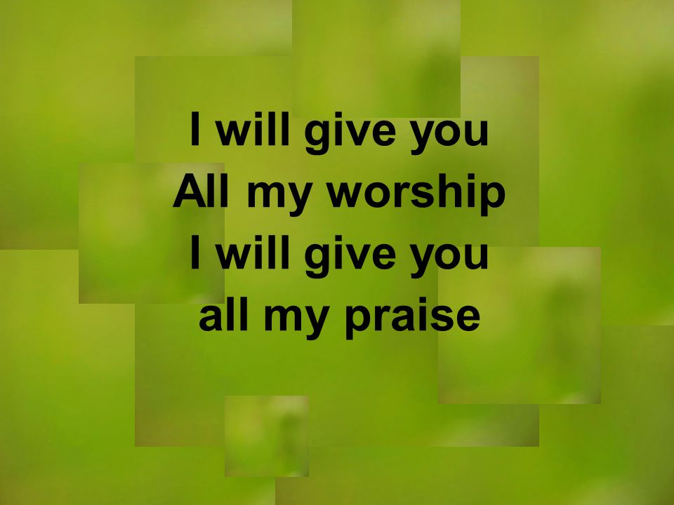 I will give you All my worship I will give you all my praise