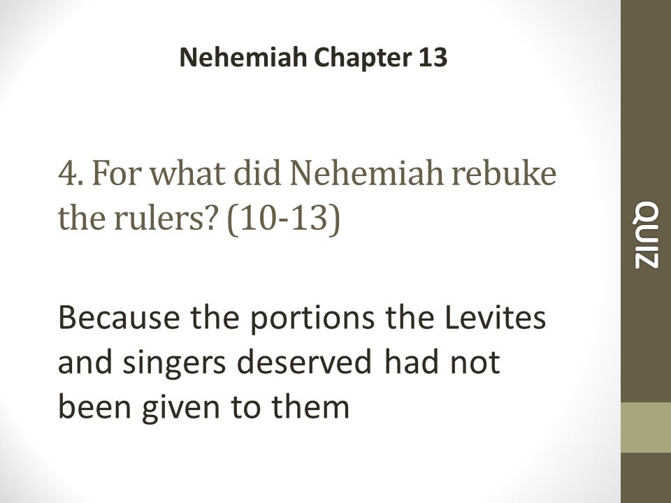 4. For what did Nehemiah rebuke the rulers.