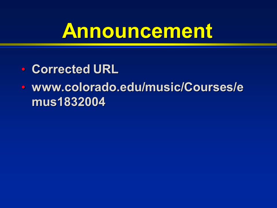 Announcement Corrected URL Corrected URL   mus mus