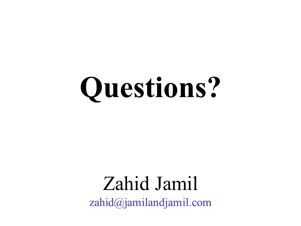 Questions Zahid Jamil