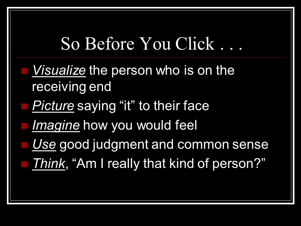 So Before You Click...