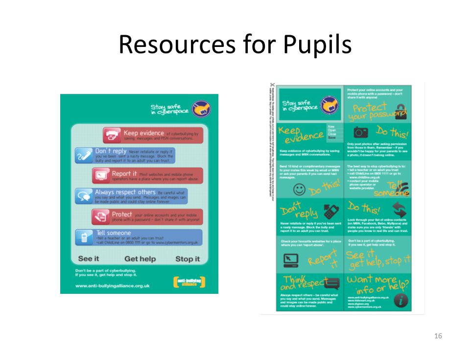 16 Resources for Pupils