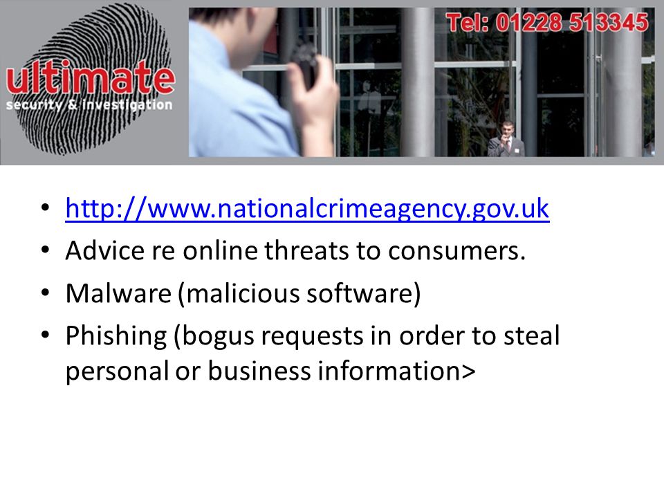 Advice re online threats to consumers.