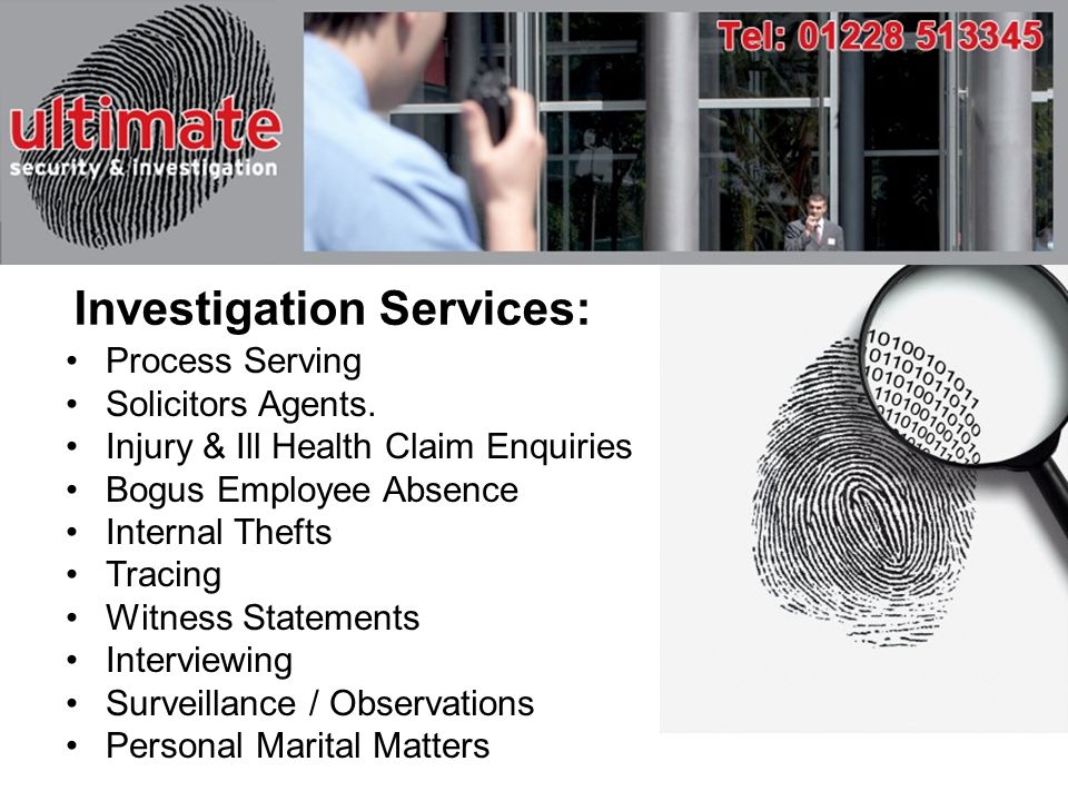 Investigation Services: Process Serving Solicitors Agents.