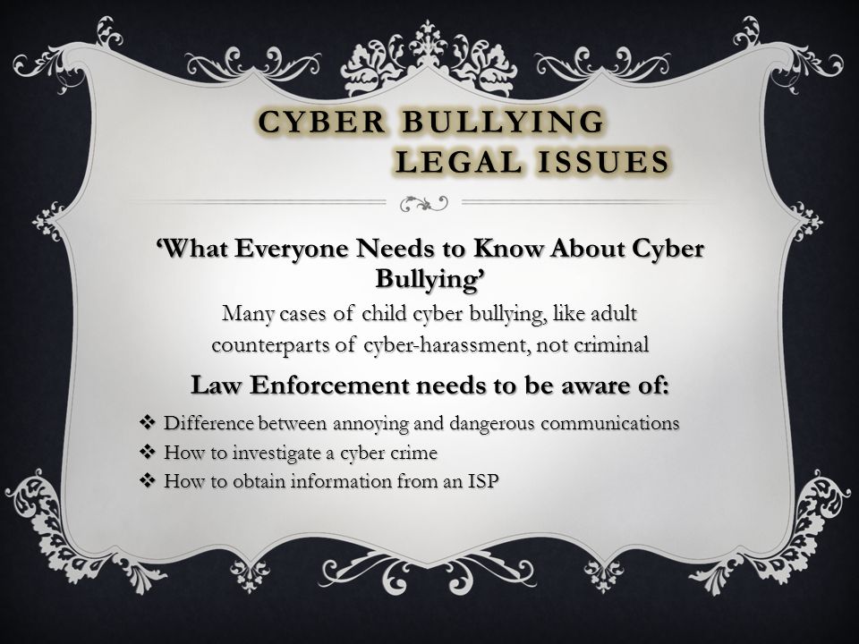  The first things you need to know about cyber bullying are that it’s not an epidemic and it’s not killing our children.