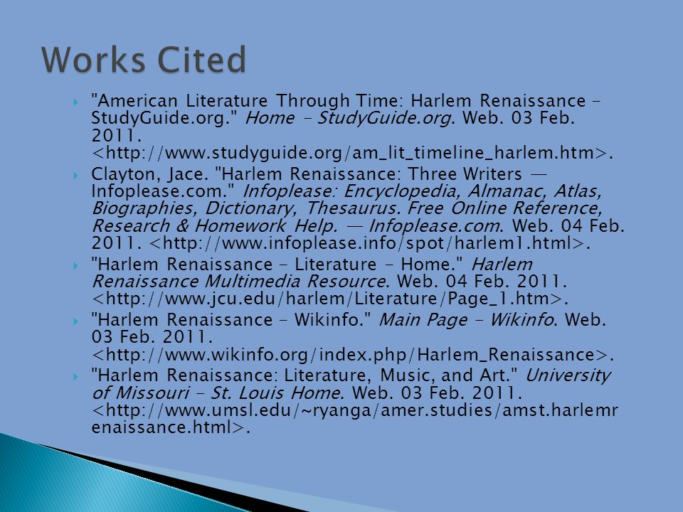  American Literature Through Time: Harlem Renaissance - StudyGuide.org. Home - StudyGuide.org.
