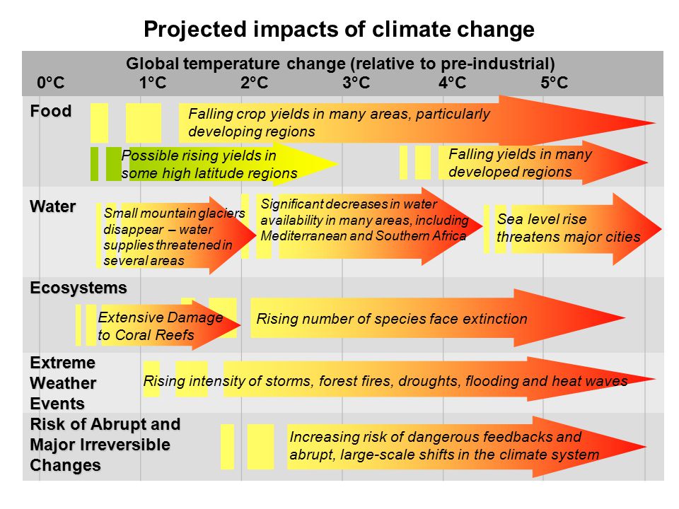 11 Projected impacts of climate change 1°C2°C5°C4°C3°C Sea level rise threatens major cities Falling crop yields in many areas, particularly developing regions Food Water Ecosystems Risk of Abrupt and Major Irreversible Changes Global temperature change (relative to pre-industrial) 0°C Falling yields in many developed regions Rising number of species face extinction Increasing risk of dangerous feedbacks and abrupt, large-scale shifts in the climate system Significant decreases in water availability in many areas, including Mediterranean and Southern Africa Small mountain glaciers disappear – water supplies threatened in several areas Extensive Damage to Coral Reefs Extreme Weather Events Rising intensity of storms, forest fires, droughts, flooding and heat waves Possible rising yields in some high latitude regions