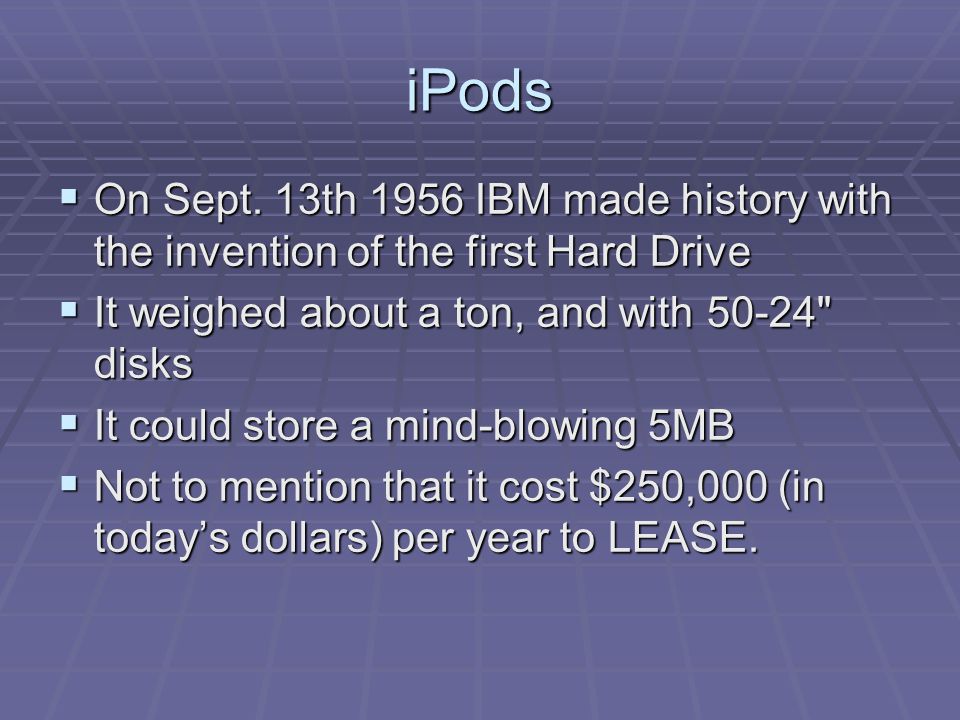 iPods  On Sept.