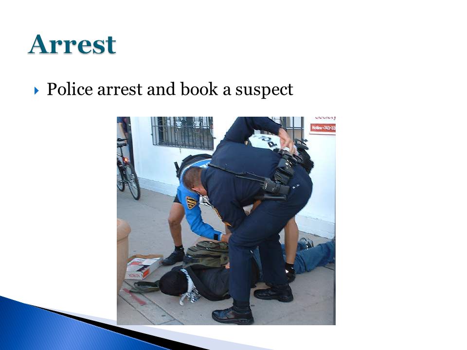 Police arrest and book a suspect