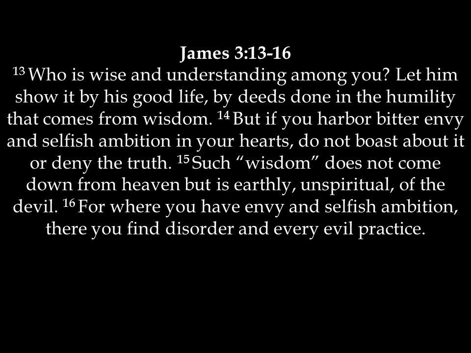 James 3: Who is wise and understanding among you.