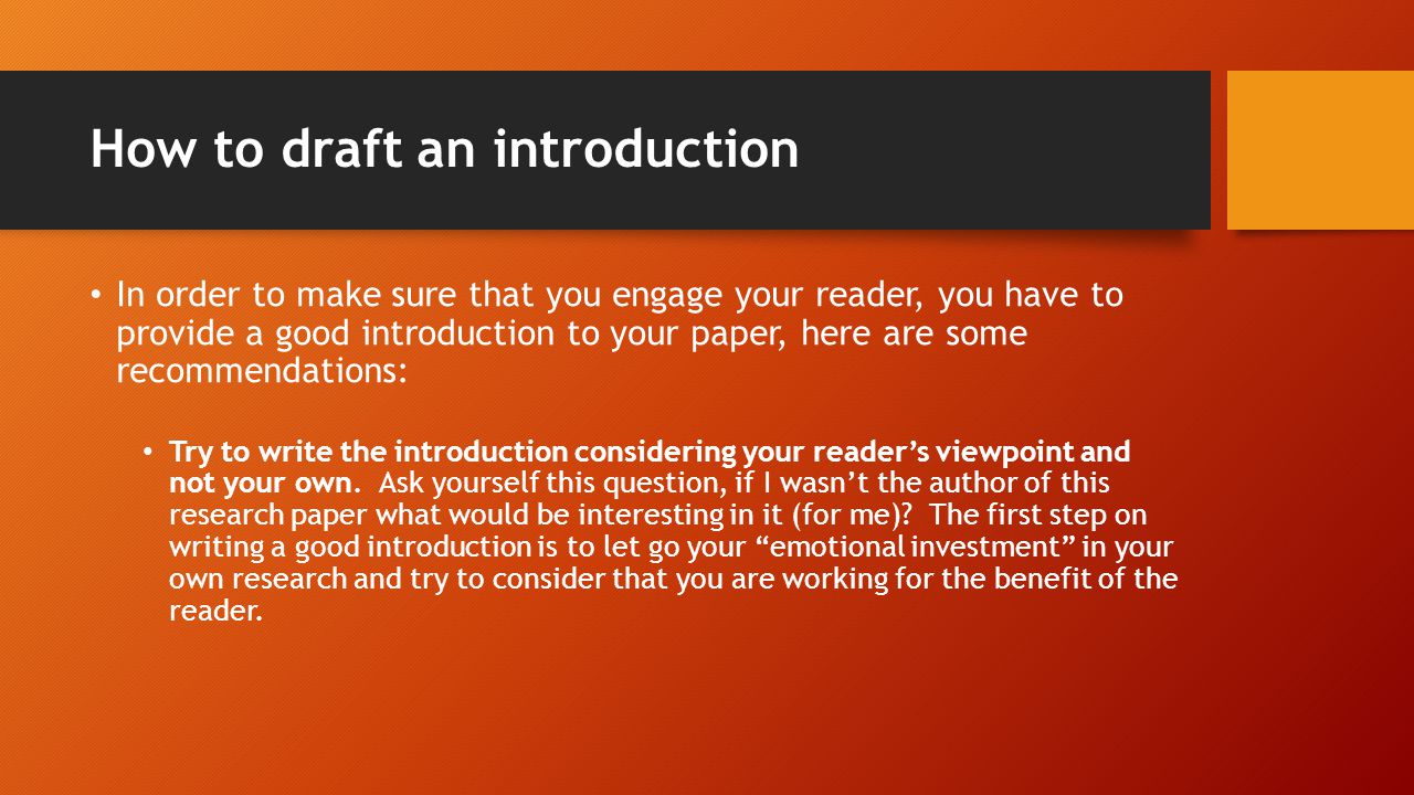 How To Write An Introduction To A Paper