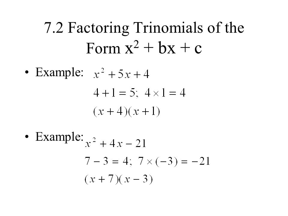 Factoring Flipbook On Emaze Here Are The Steps To Factoring A Trinomial Of Form X 2 Bx C With 0 We Assume That Coefficients Integers And Want Factor