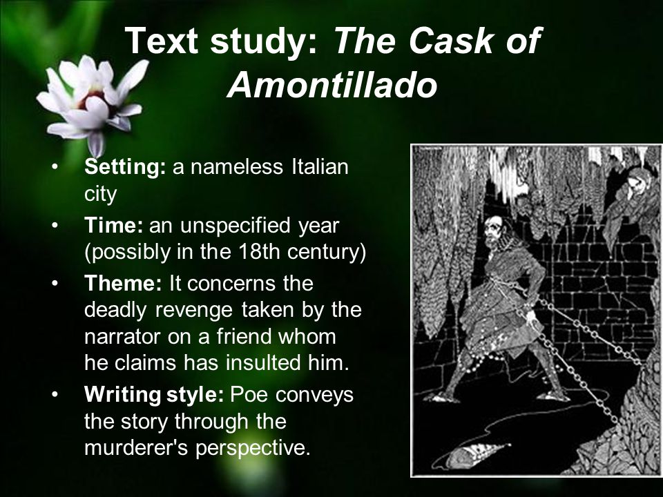 Style or setting on a cask of amontillado essay