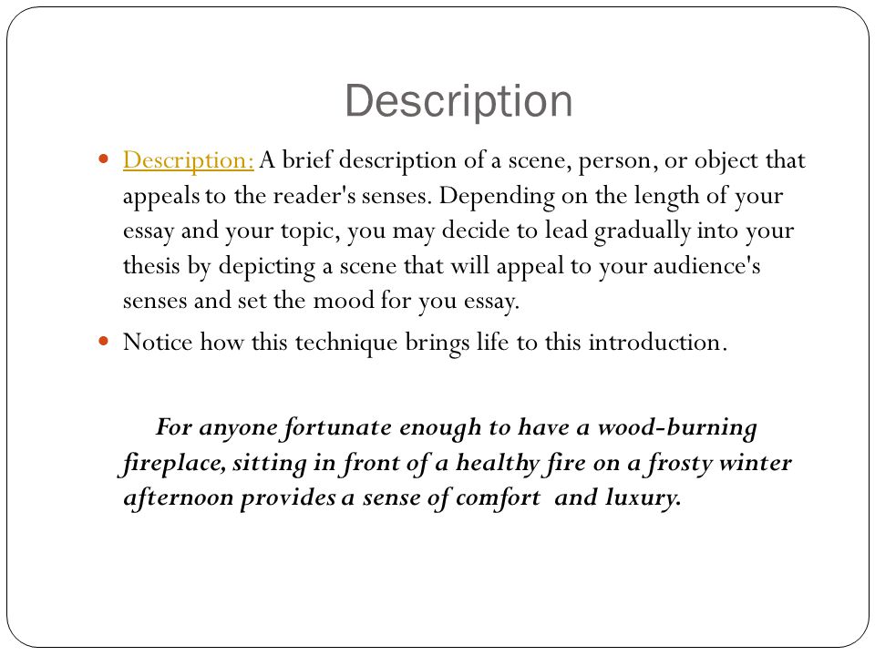 definition descriptive essay What is a descriptive essay a descriptive essay is an essay whose purpose is to describe or portray something, someone, or some place with enough detail to help. definition descriptive essay What is a descriptive essay a descriptive essay is an essay whose purpose is to describe or portray something, someone, or some place with enough detail to help.