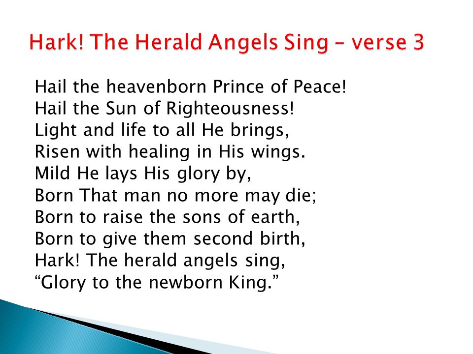 Hail the heavenborn Prince of Peace. Hail the Sun of Righteousness.